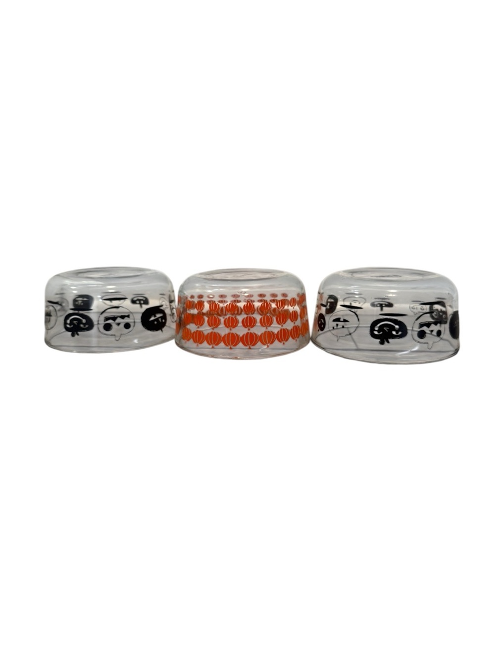 Pyrex Halloween Glass Bowls Set of 3 Pumpkin Jack O Lantern Black Orange Holiday
